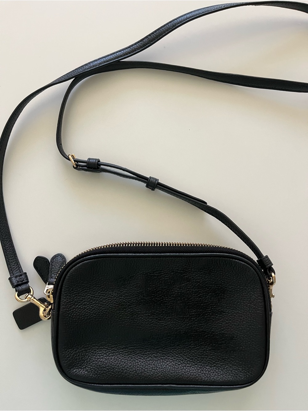 Authentic COACH Pebbled Leather Double Zip Crossbody Bag +✨BONUS free bag - Picture 11 of 14